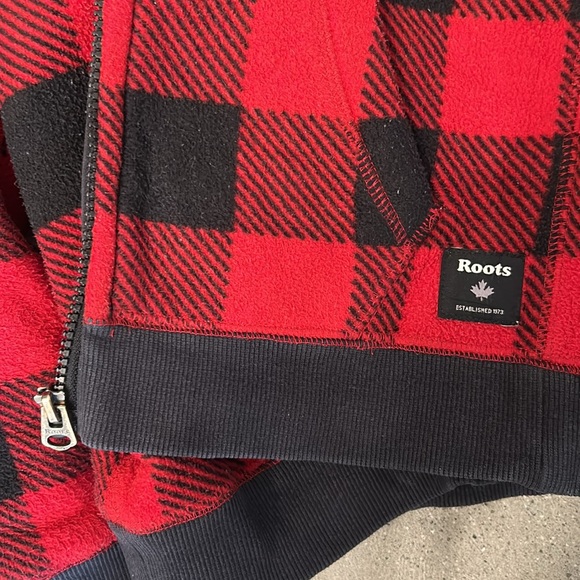 LAST CHANCE: Roots Buffalo Plaid Fleece Hoodie Jacket - Picture 3 of 4